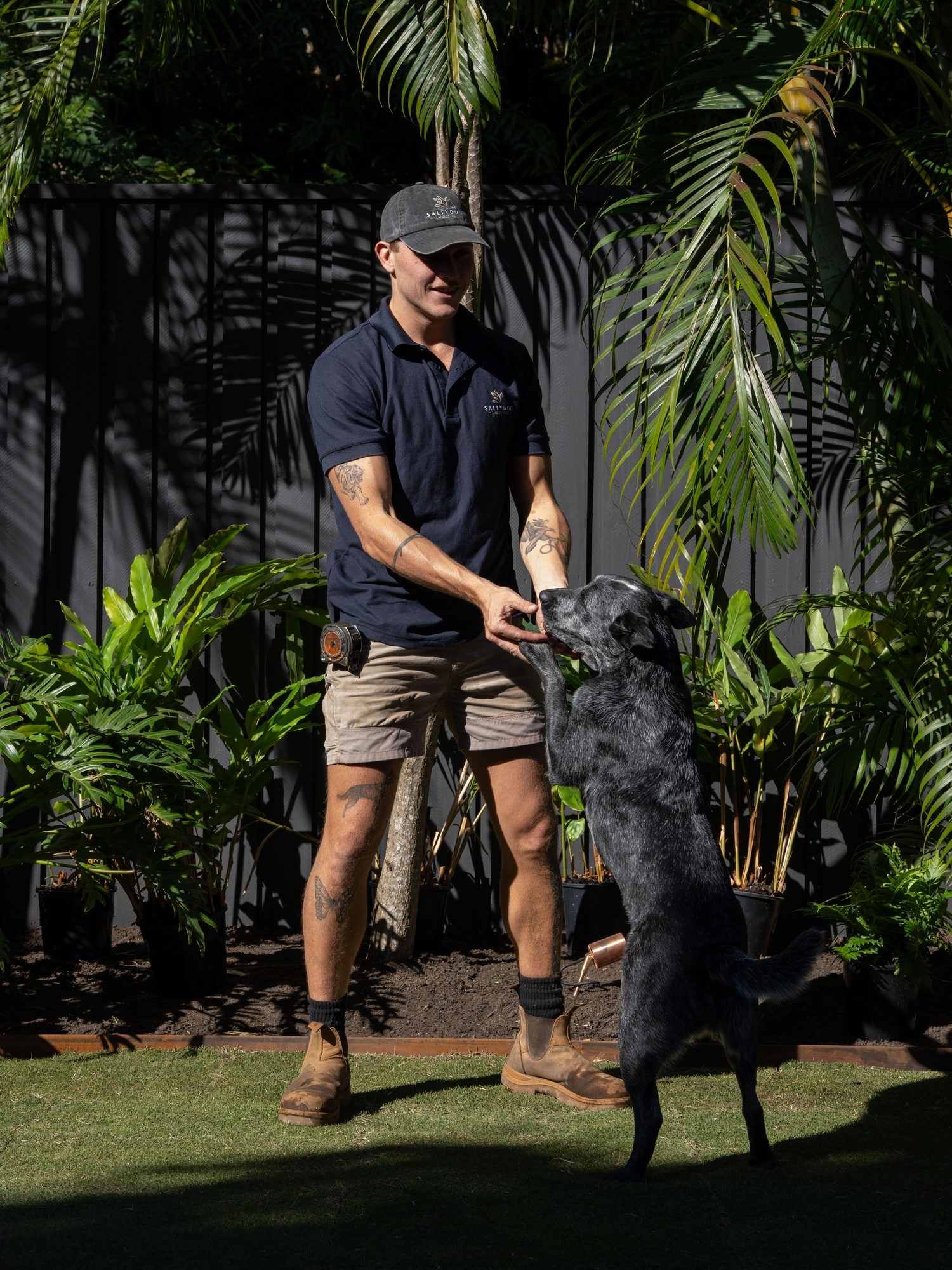 Darcy planting out a garden bed in Byron Bay