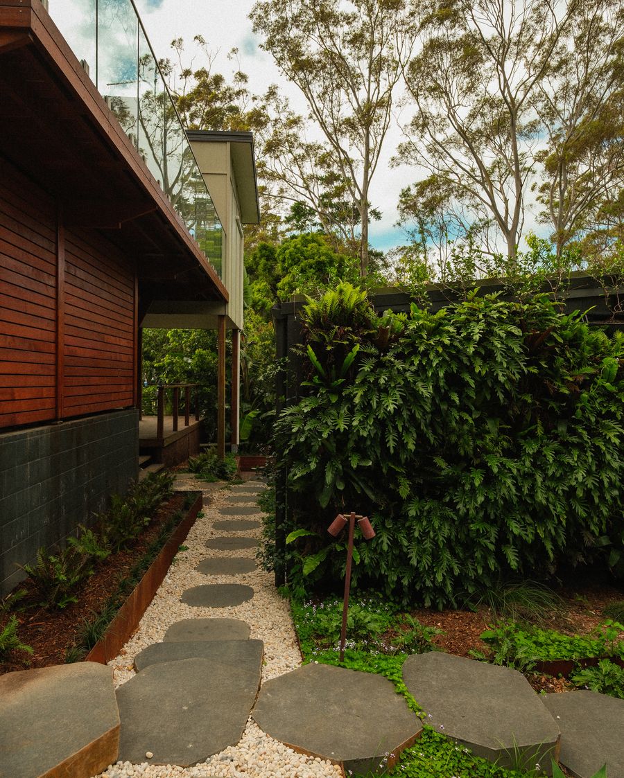 An established garden and stone path kept in order